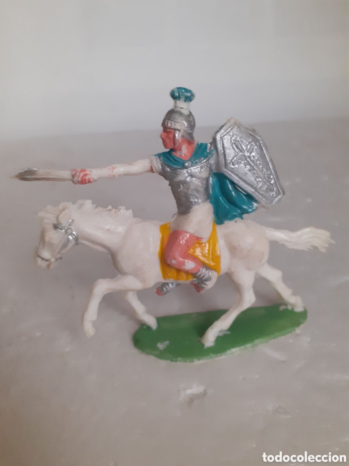 Figuras de Goma y PVC: FIGURA SOLDADO ROMANO A CABALLO ROJAS Y MALARET