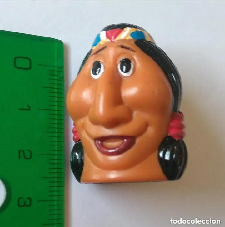 Figuras de Goma Kinder: kinder dedal cabezon indio sioux tipo dedo&ntilde;eco siux india o azteca mu&ntilde;eco ferrero cabeza