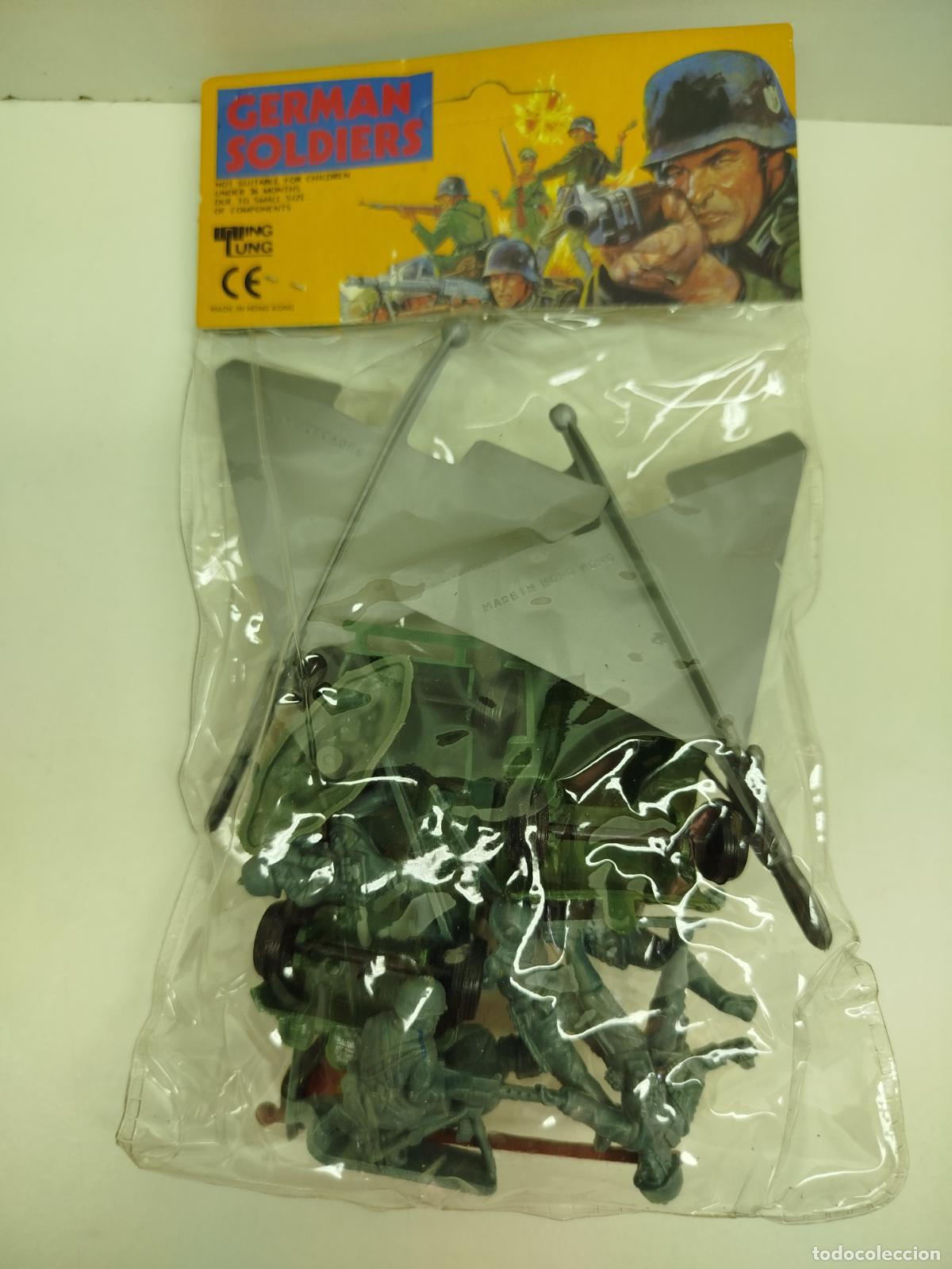 Figuras de Goma y PVC: Antiguo bl&iacute;ster de soldados de pl&aacute;stico German Soldiers - Hing Lung - Juguete de quiosco a&ntilde;os 80/90