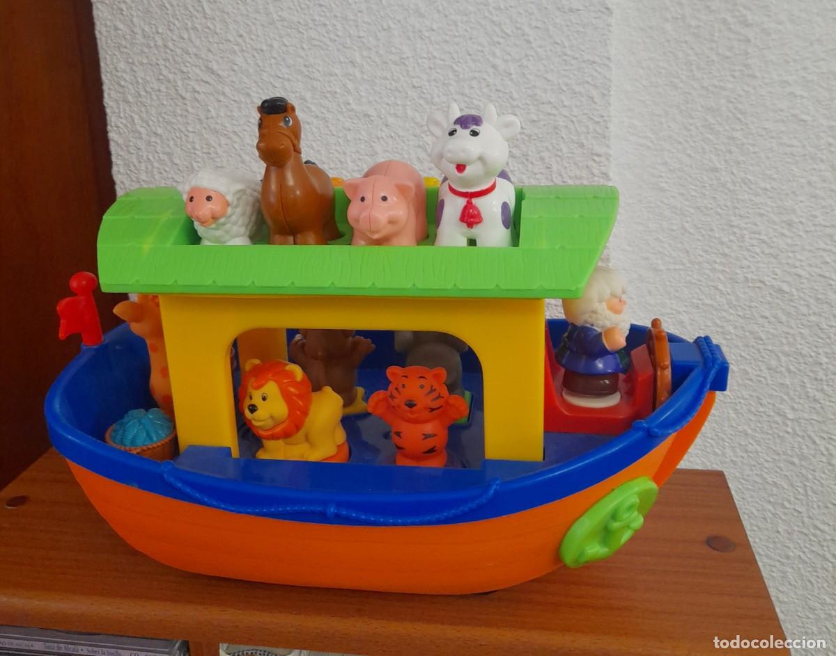 Figuras de Goma y PVC: JUEGO ARCA DE NOE KIDDIELAND CON ANIMALES Y SONIDOS ANTIGUO 34 x 20