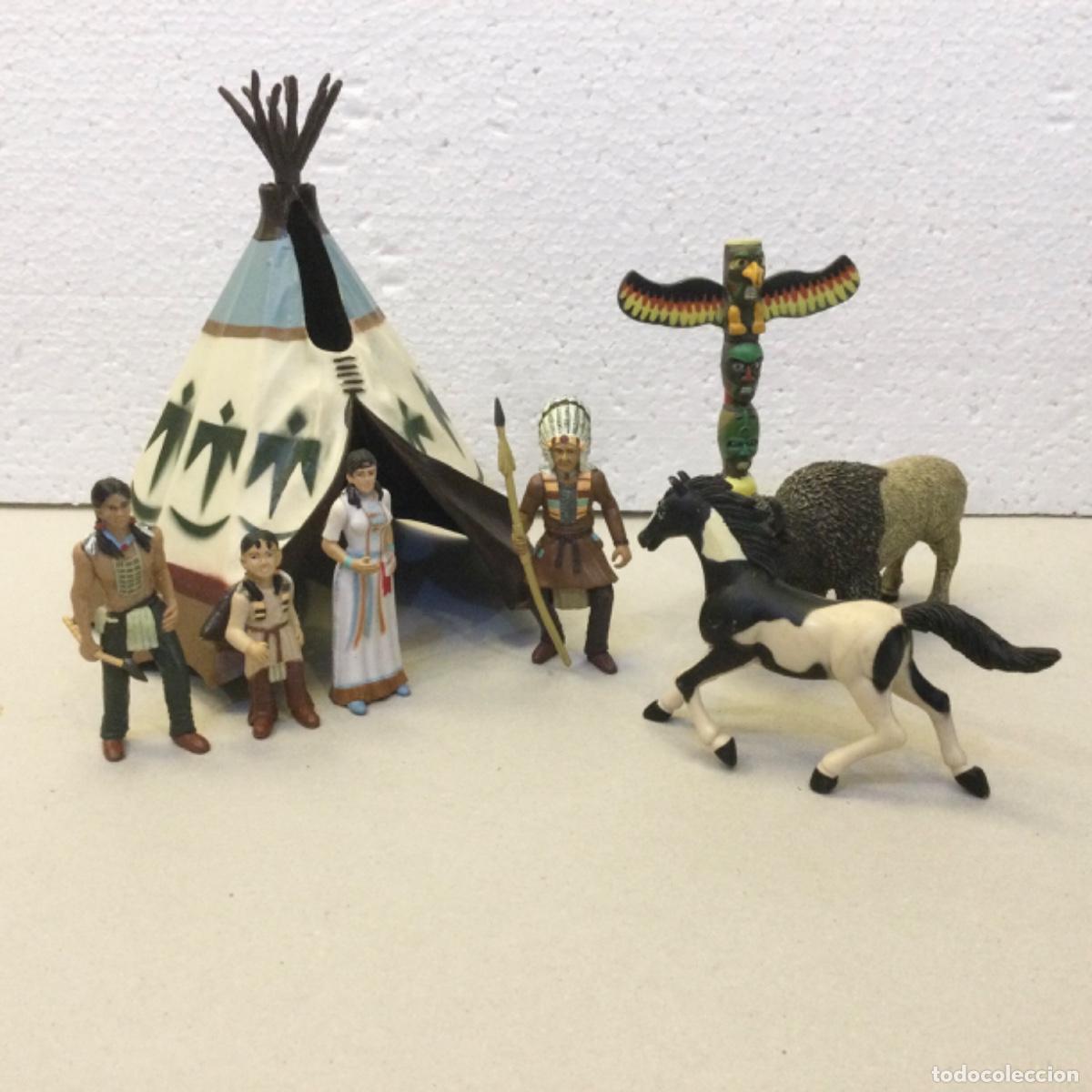 Figuras de goma y PVC: Comansi. Poblado indio. - Foto 2