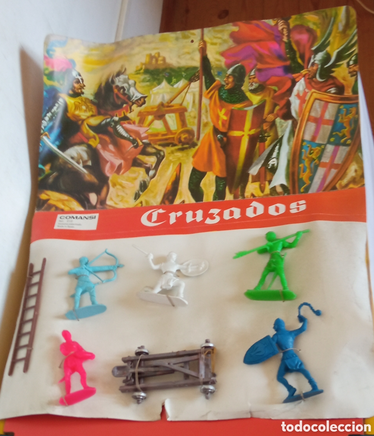 Figuras de Goma y PVC: BLISTER SOLDADOS CRUZADOS MEDIEVAL.COMANSI 70'S.CON FALLO.