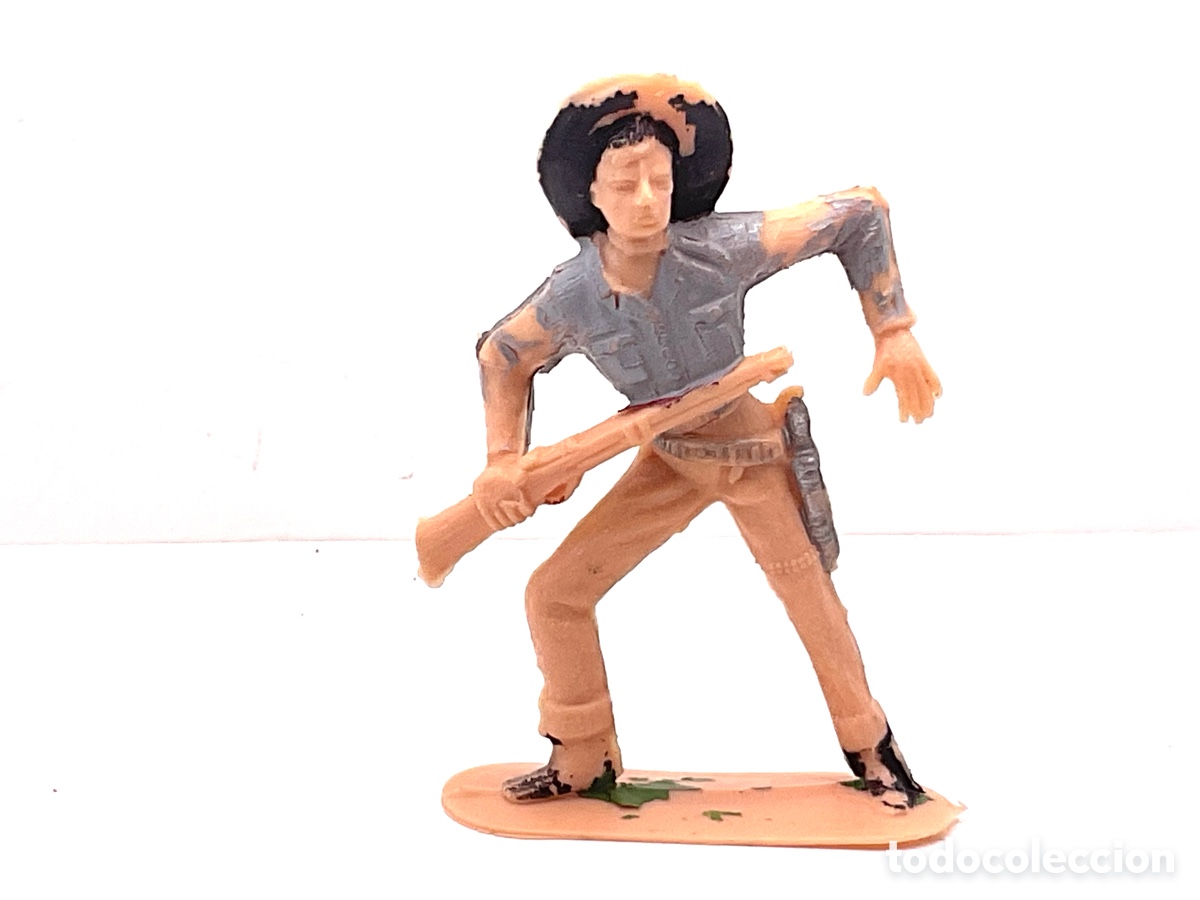 Figuras de Goma y PVC: Antigua Figura del Oeste en Pl&aacute;stico. Cowboy de Jecsan . A&ntilde;os 70.