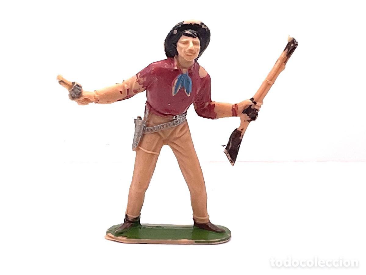 Figuras de Goma y PVC: Antigua Figura del Oeste en Pl&aacute;stico. Cowboy de Jecsan . A&ntilde;os 70.