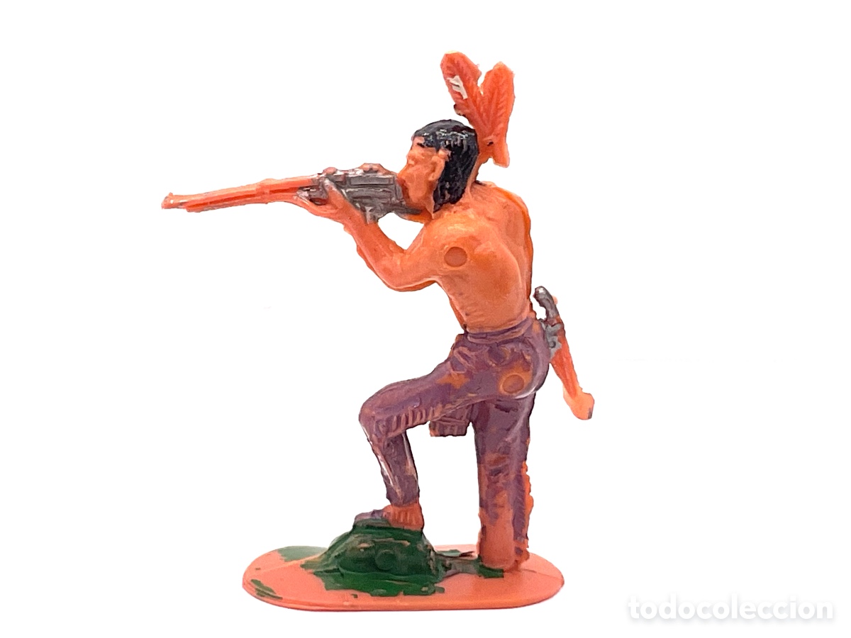 Figuras de Goma y PVC: Antigua Figura del Oeste en Pl&aacute;stico. Indio de Jecsan . A&ntilde;os 70.