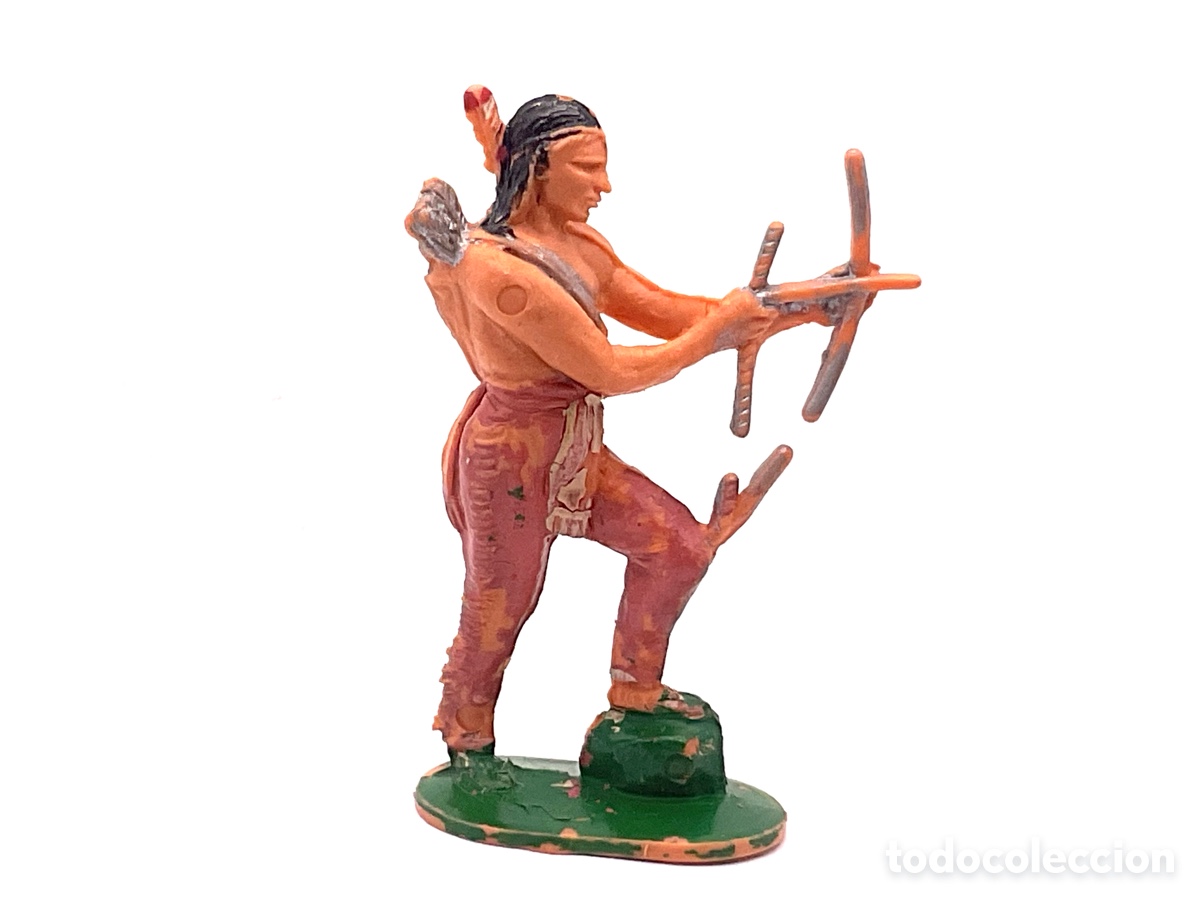 Figuras de Goma y PVC: Antigua Figura del Oeste en Pl&aacute;stico. Indio de Jecsan . A&ntilde;os 70.
