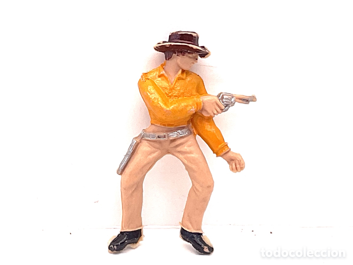 Figuras de Goma y PVC: Antigua Figura del Oeste en Pl&aacute;stico. Jinete Cowboy de Jecsan . A&ntilde;os 70.
