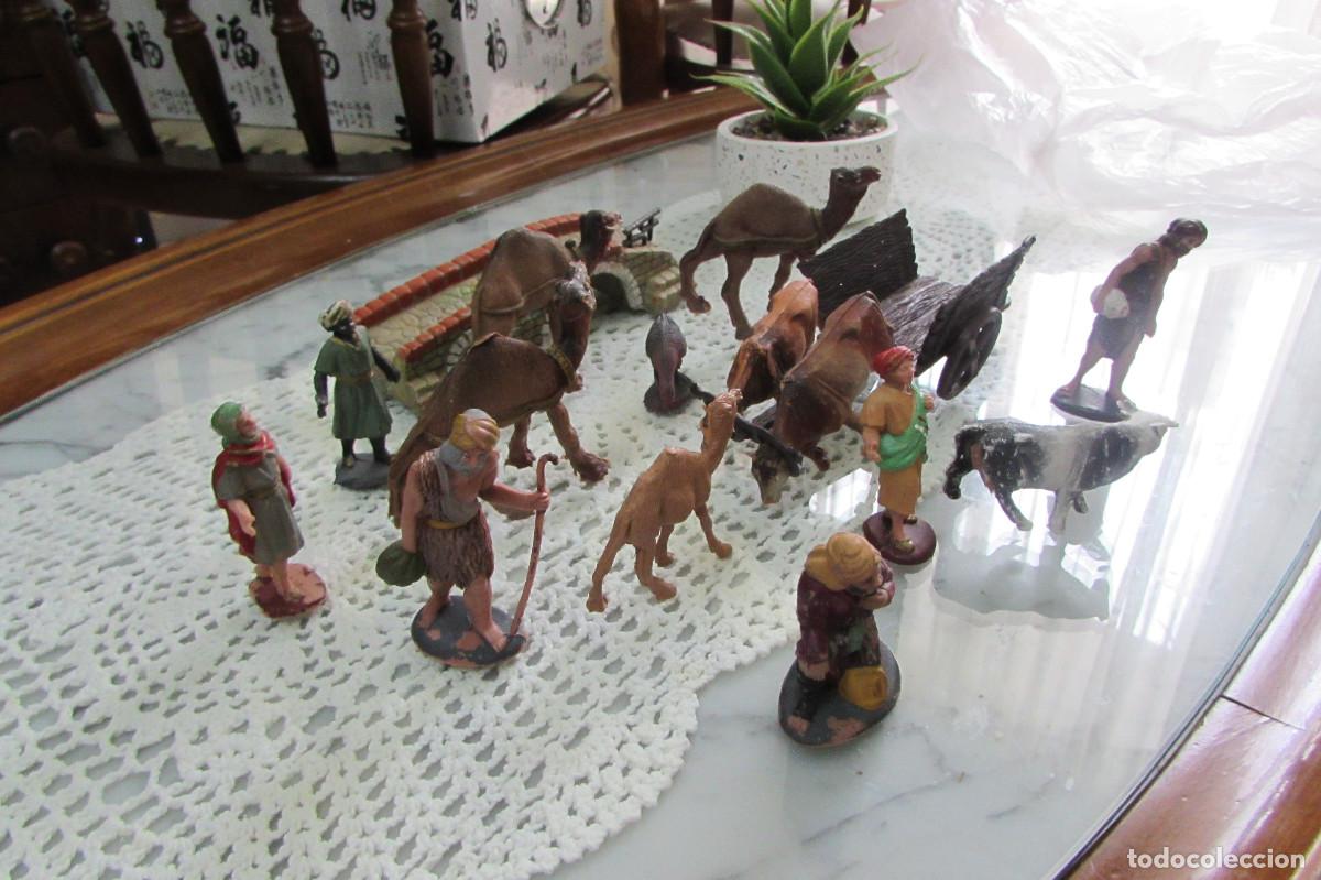 Figuras de Goma y PVC: LOTE FIGURAS PLASTICO PARA BELEN A&Ntilde;OS 70S