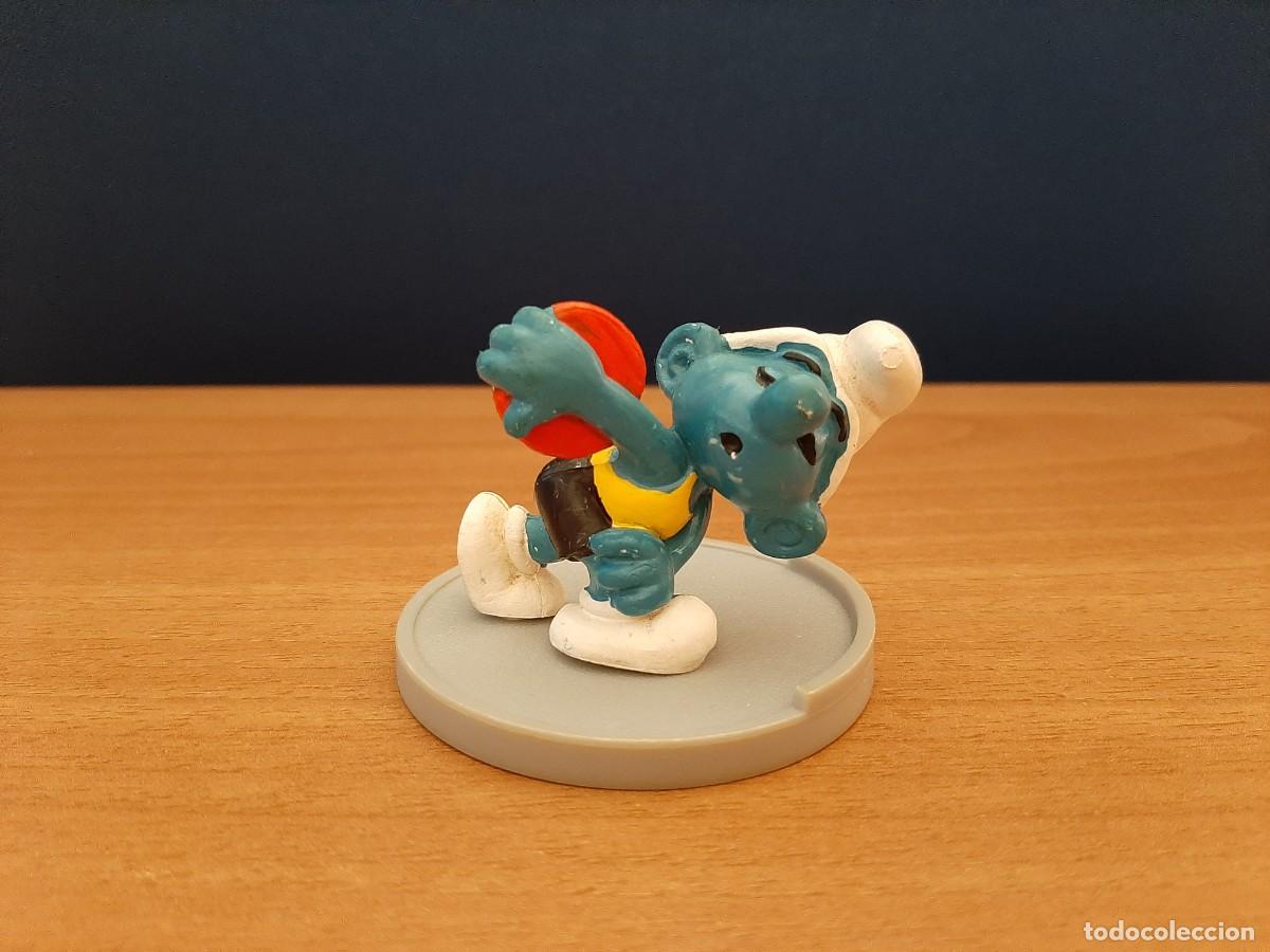 Figuras de Goma y PVC: PITUFO LANZADOR DE DISCO - SCHLEICH