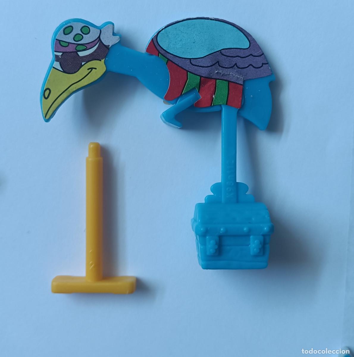 Figuras de Goma Kinder: pajaro equilibrista kinder antiguo montable secundario desmontable ave loro ave exotica