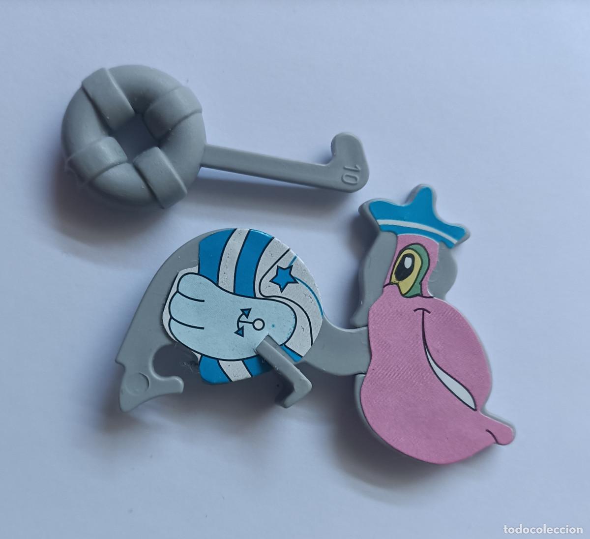 Figuras de Goma Kinder: pajaro equilibrista kinder antiguo montable secundario desmontable ave pelicano