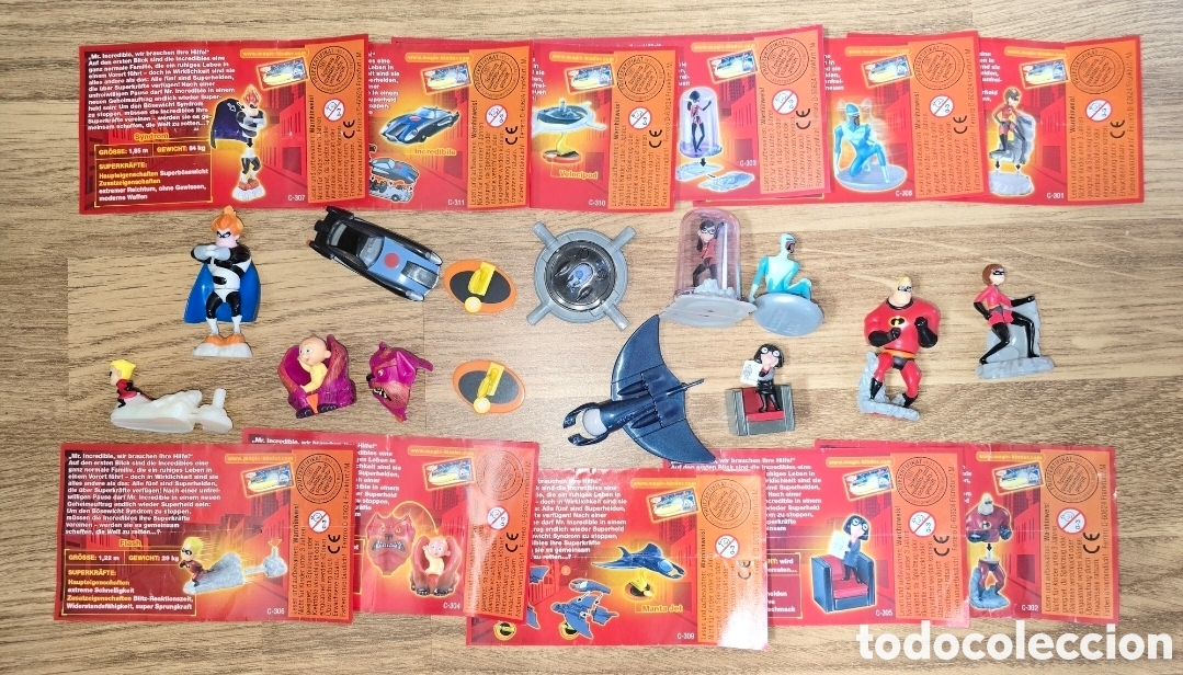 Figuras de Goma Kinder: Colecci&oacute;n completa figuras kinder Los Incre&iacute;bles Disney + todos los bpz mu&ntilde;ecos dibujos animados