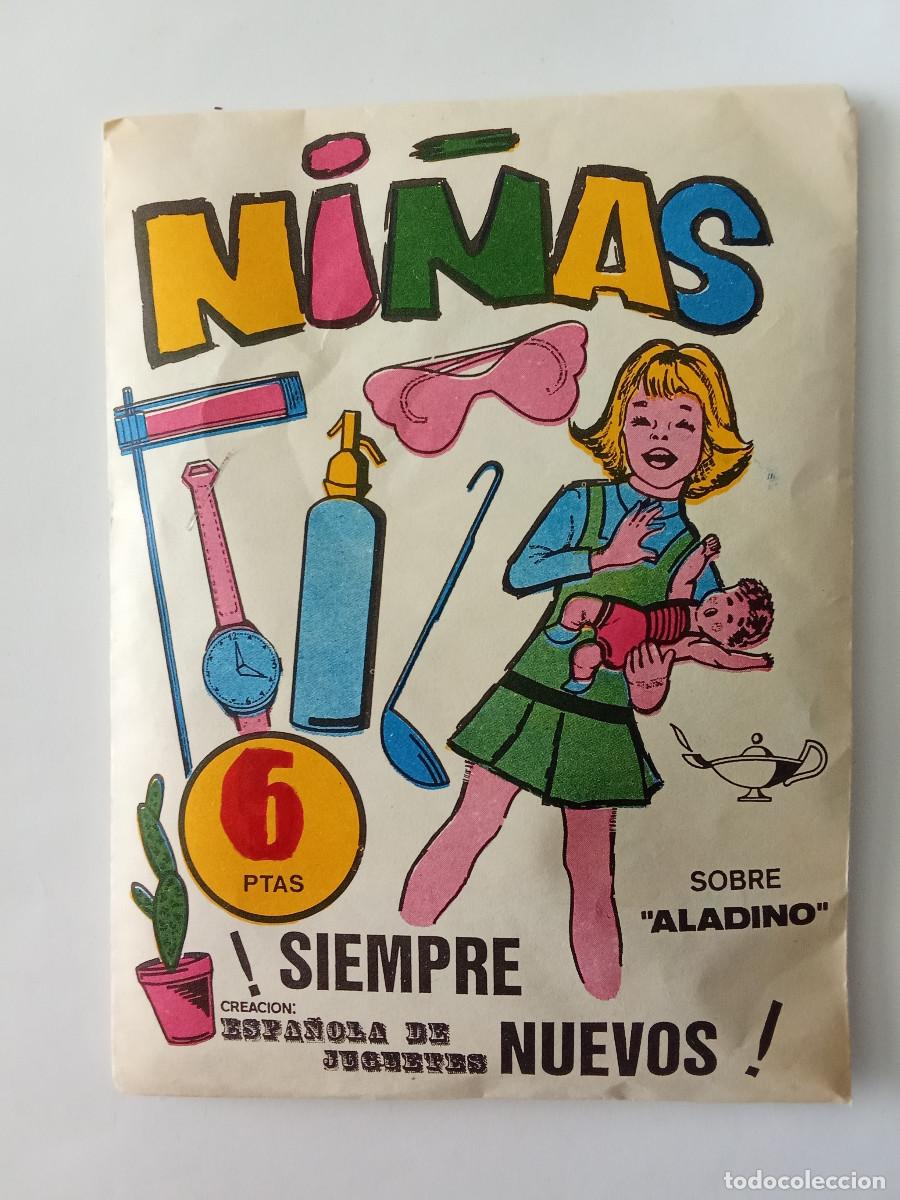 Figuras de Goma y PVC: Ni&ntilde;as sobre sorpresa serie Aladino a&ntilde;os 70 sobre cerrado