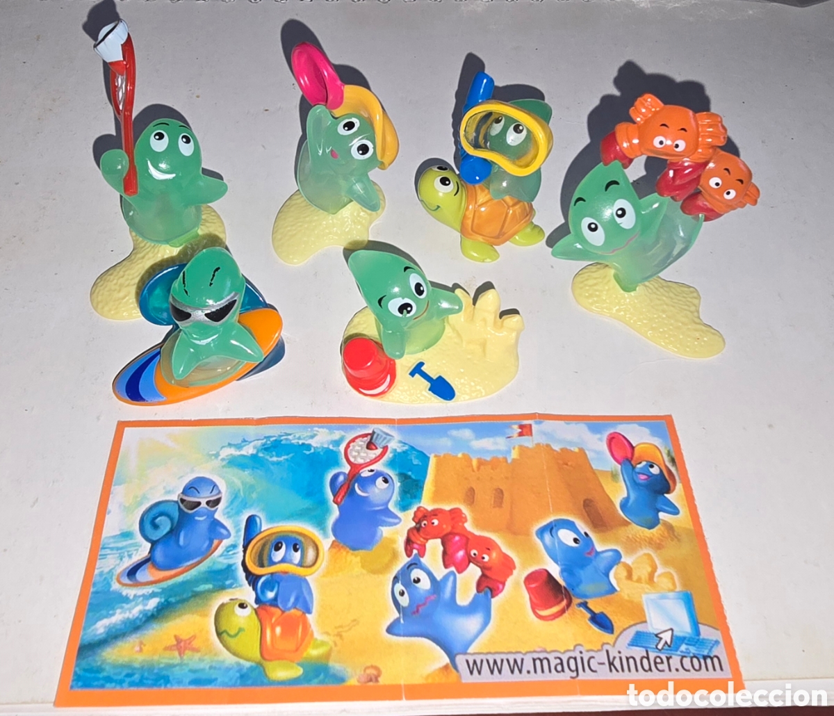 Figuras de Goma Kinder: Colecci&oacute;n completa figuras kinder Ferrero Fantasmas playa + un bpz mu&ntilde;ecos premium