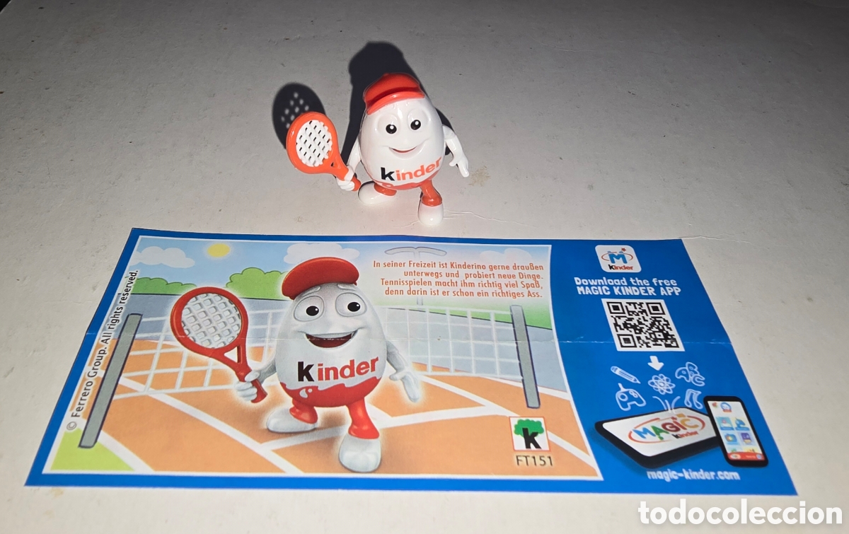 Figuras de Goma Kinder: Figura kinder Ferrero FT151 + bpz kinderino tenis tenista deporte mu&ntilde;eco colecci&oacute;n premium