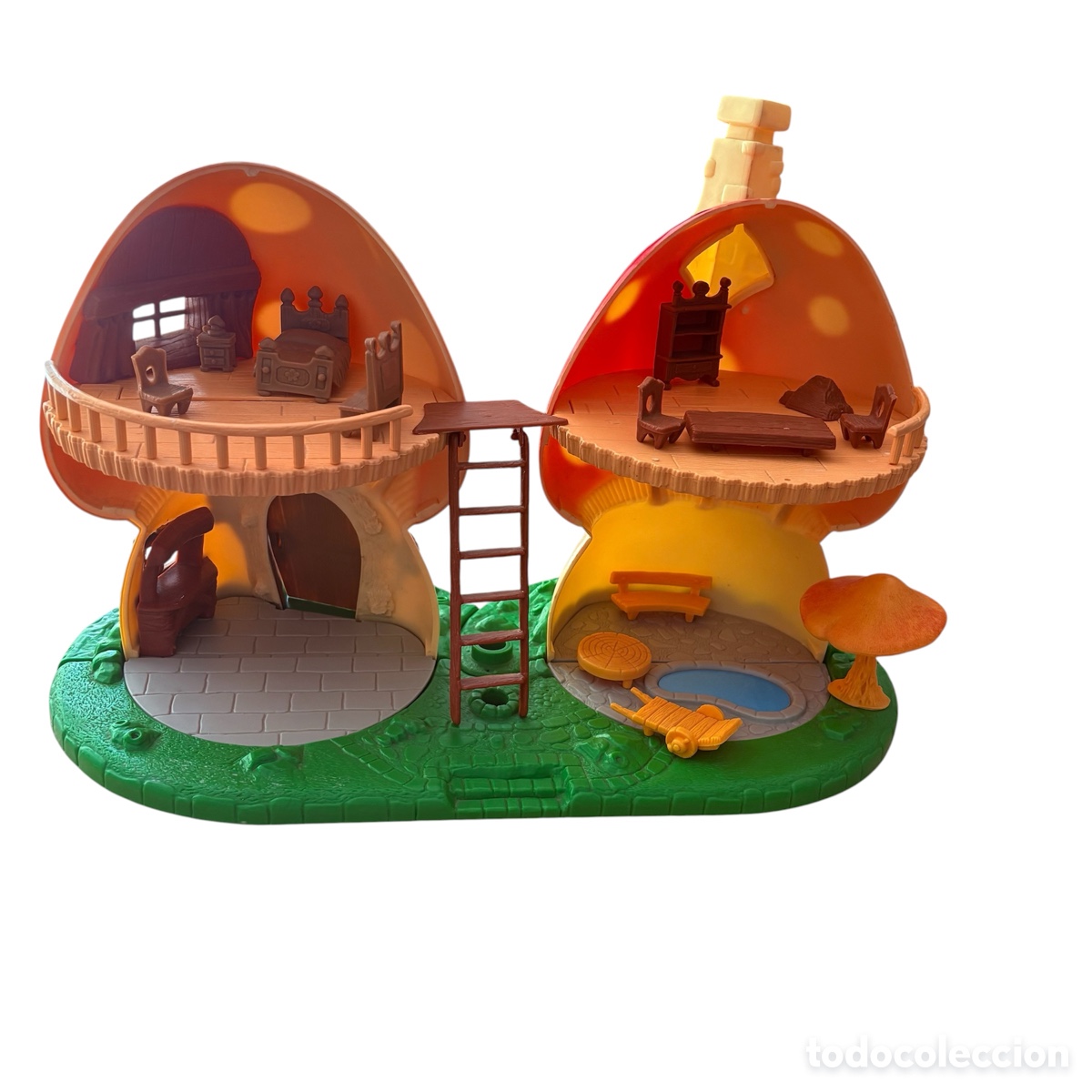 Figuras de goma y PVC: Casa seta de los pitufos de 1981