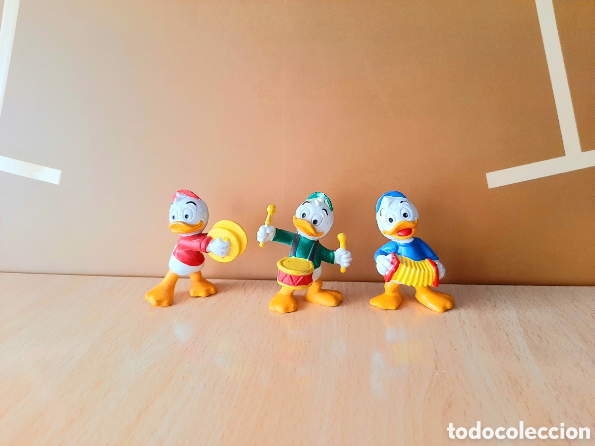 Figuras de Borracha e PVC: Figuras PVC Sobrinos Pato Donald de Bully west germany 80