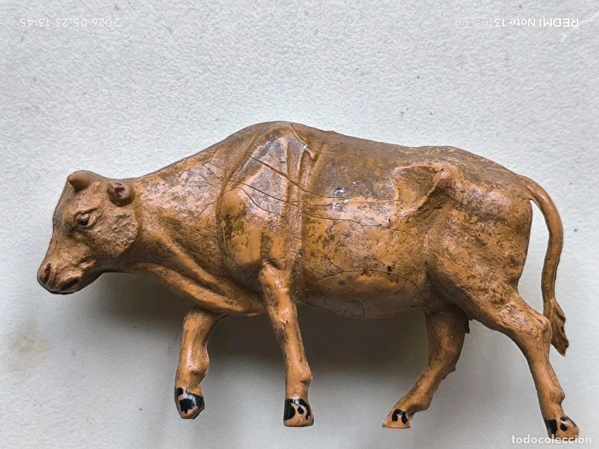 Figuras de goma y PVC: Vaca O buey Peach Figura PVC A&ntilde;os 60