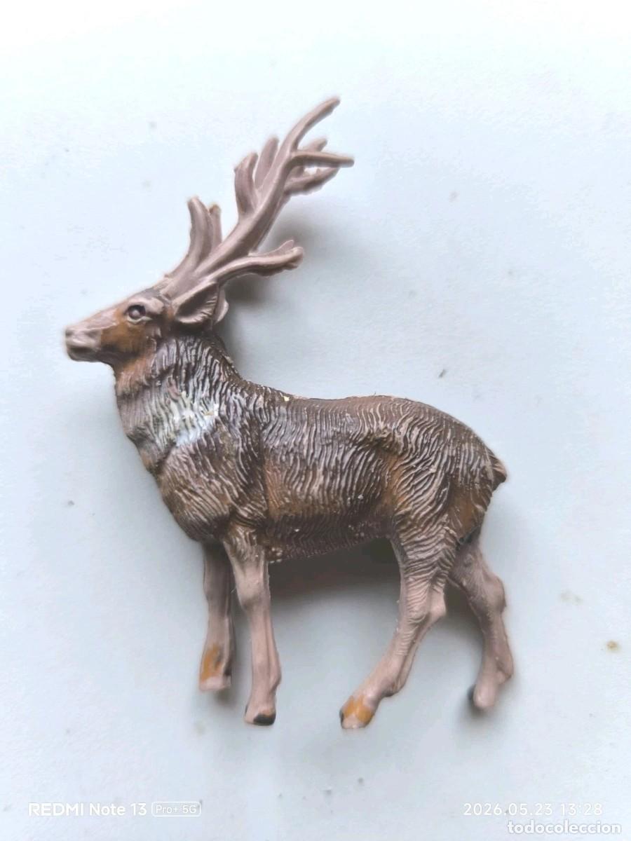 Figuras de goma y PVC: ANTIGUO CIERVO DE GOMA - FIGURA ORIGINAL DE LA MARCA PECH - A&Ntilde;OS 60.