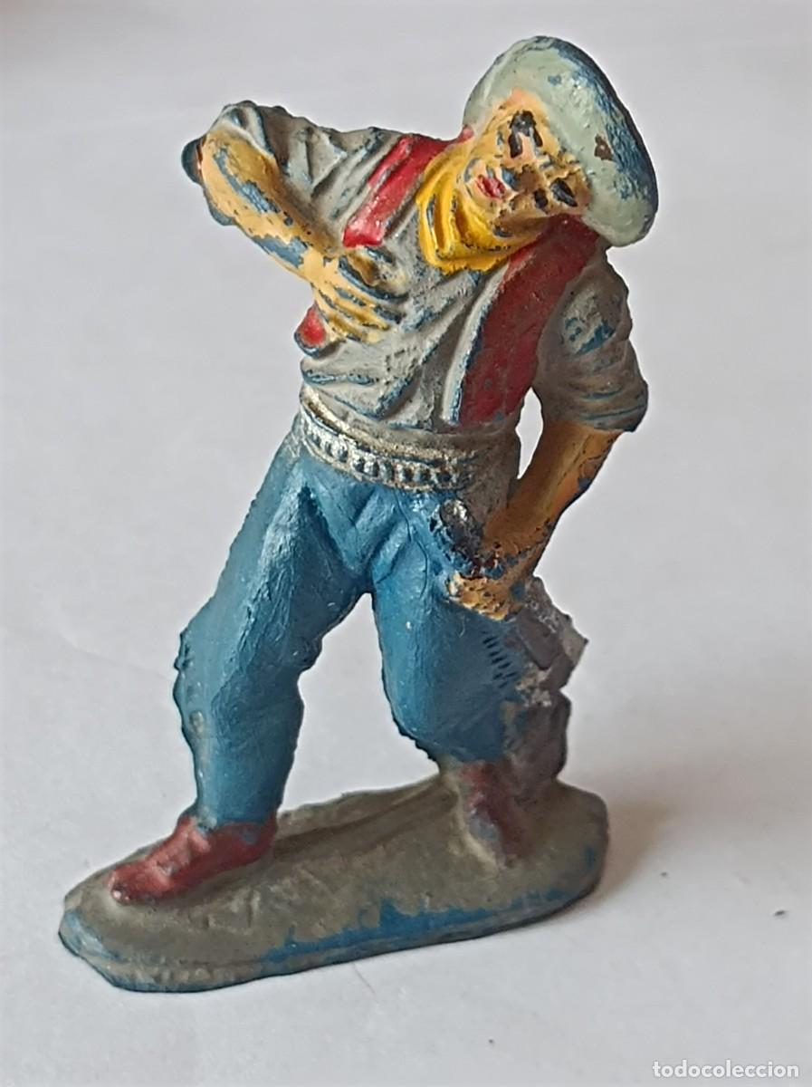 Figuras de goma y PVC: FIGURA DE GOMA SERIE OESTE VAQUERO HERIDO COWBOY FABRICANTE PECH HERMANOS