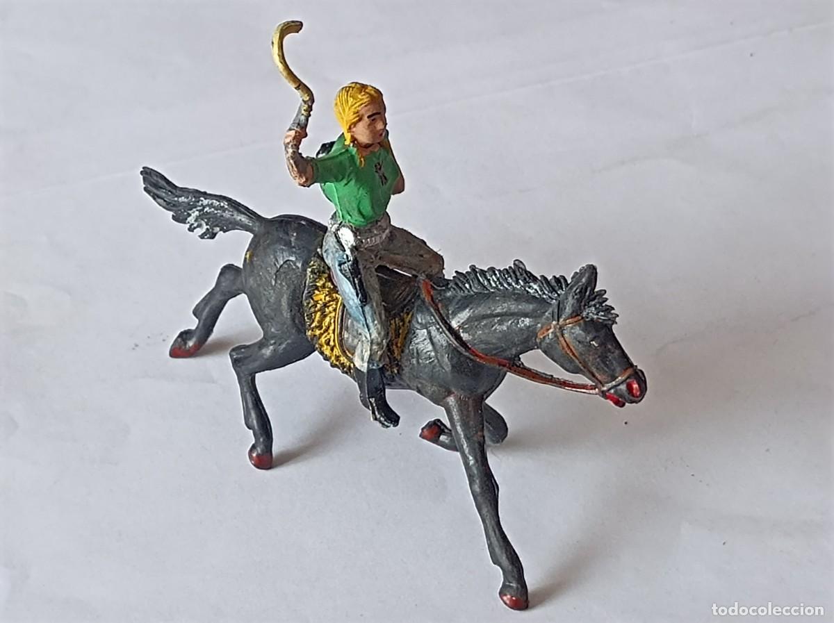 Figuras de goma y PVC: FIGURA DE GOMA SERIE OESTE MUJER JUANITA CALAMIDAD VAQUERO COWBOY A CABALLO FABRICANTE PECH HERMANOS