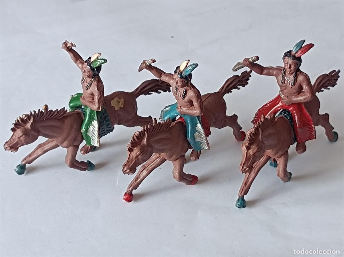 Figuras de goma y PVC: FIGURAS DE GOMA SERIE OESTE INDIOS A CABALLO FABRICANTE LAFREDO
