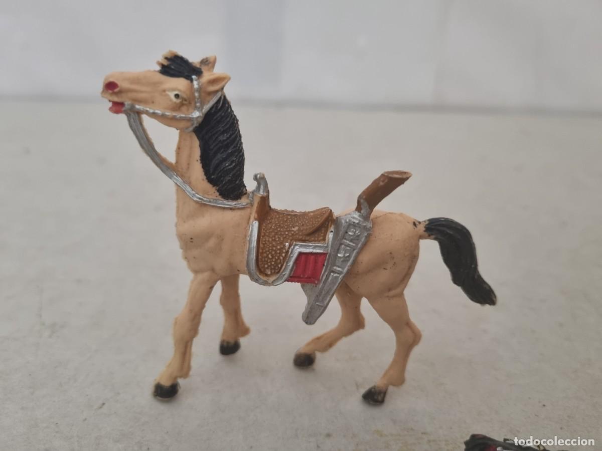 Figuras de goma y PVC: Lore de 3 caballos oeste cowboy - Foto 2