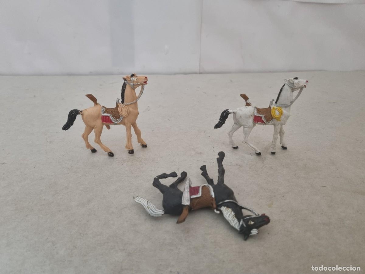 Figuras de goma y PVC: Lore de 3 caballos oeste cowboy - Foto 10