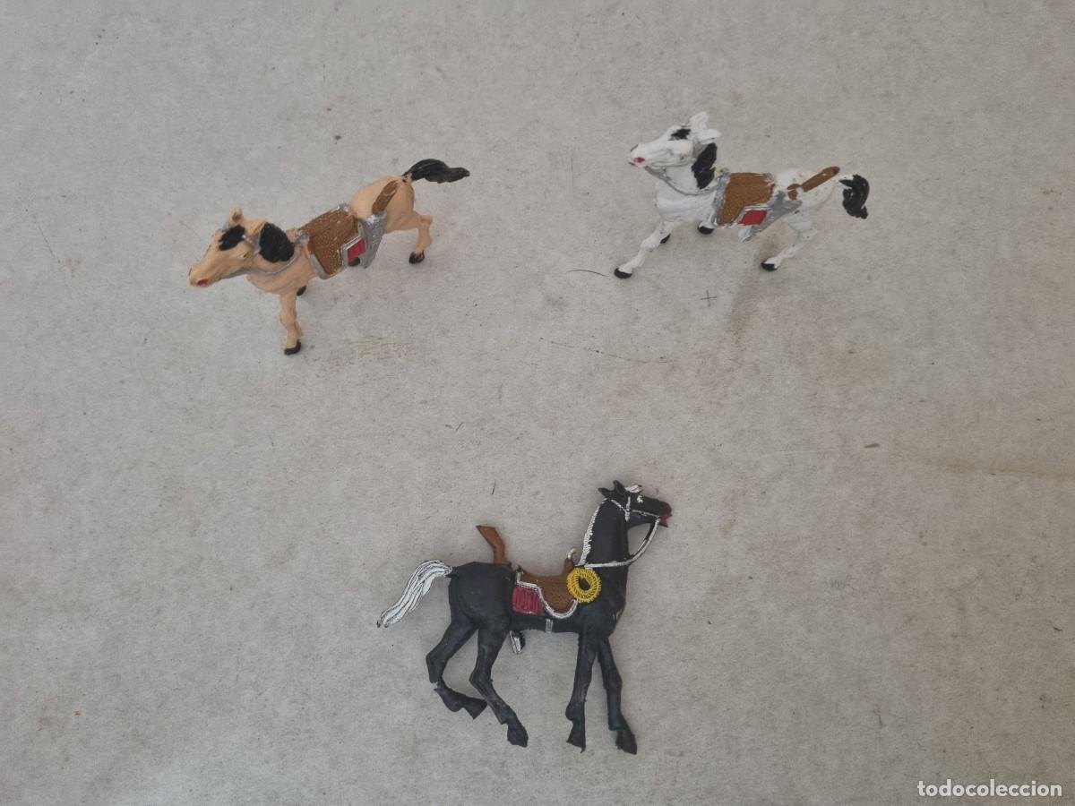 Figuras de goma y PVC: Lore de 3 caballos oeste cowboy - Foto 15