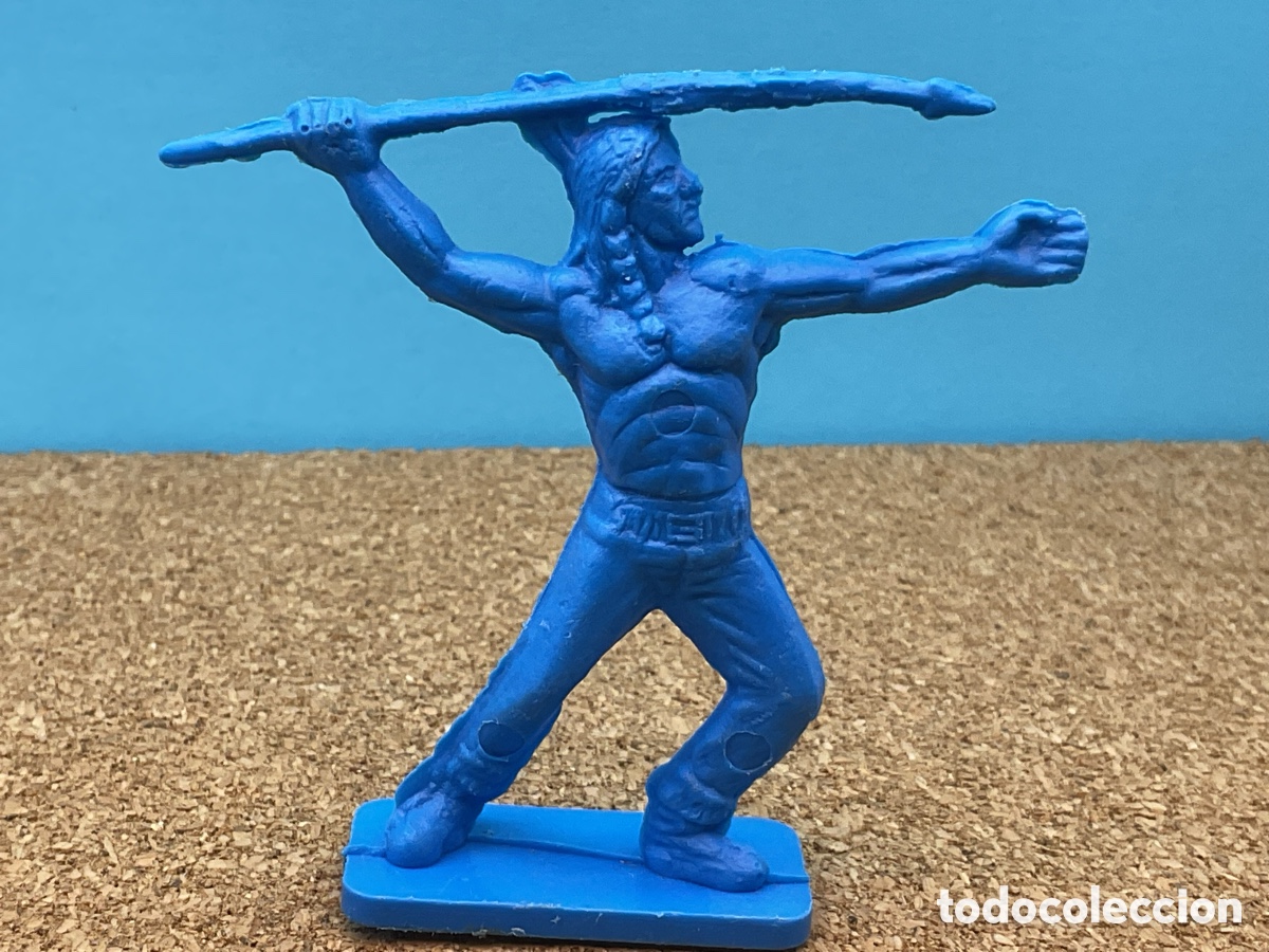 Figuras de goma y PVC: ANTIGUA FIGURA DEL OESTE EN PLASTICO. INDIO CON LANZA.