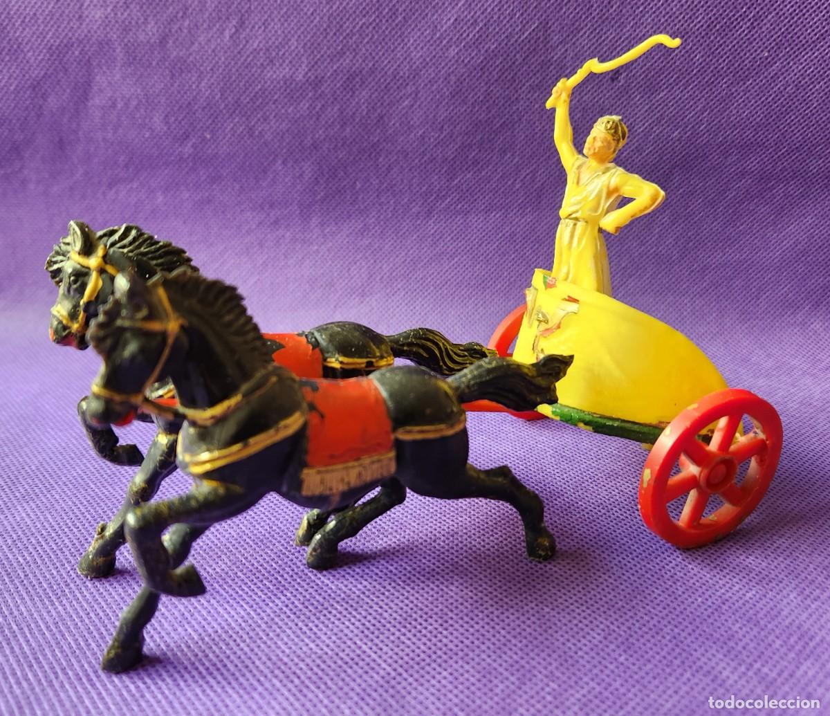 Figuras de goma y PVC: CARRO ROMANO de 2 caballos REAMSA /ATLANTIC soldaditos de pl&aacute;stico VINTAGE Espa&ntilde;a a&ntilde;os '60s