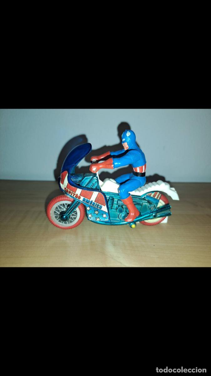 Figuras de goma y PVC: Moto super her&oacute;is capit&atilde;o Am&eacute;rica brasil