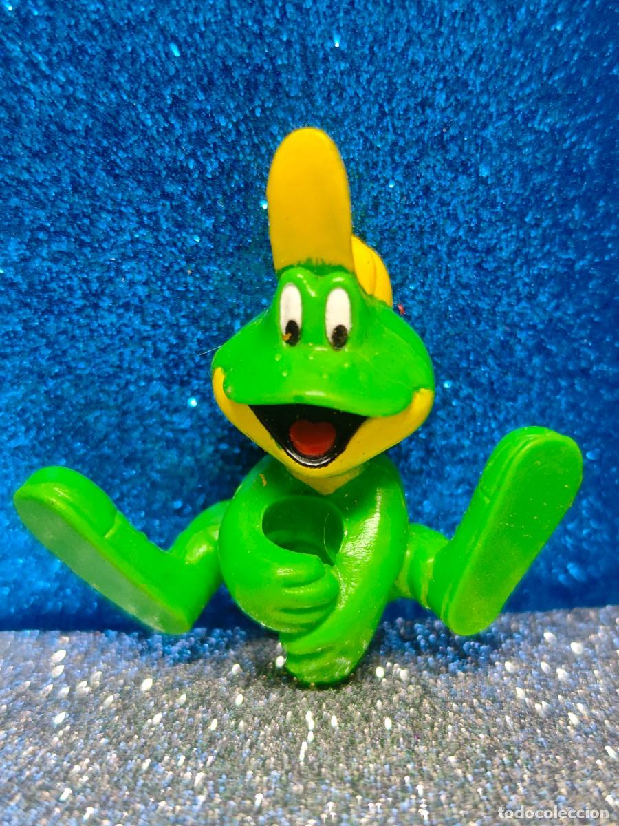 Figuras de goma y PVC: FIGURA PVC CAPUCHON LAPIZ RANA CEREALES KELLOGS