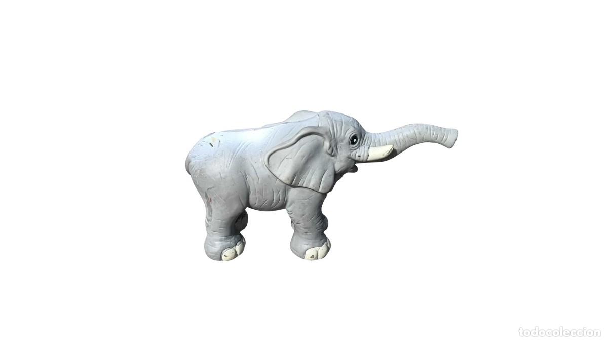 Figuras de goma y PVC: FIGURA JUGUETE VINTAGE DE ELEFANTE EN GOMA - TROMPA ALZADA - A&Ntilde;OS 60/70