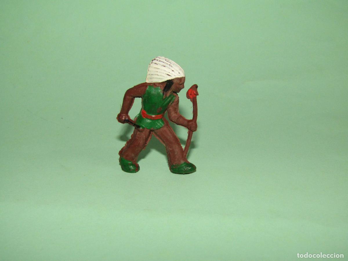 Figuras de goma y PVC: Antiguo Indio en Goma Maciza de NEMROD a Estrenar de los A&ntilde;os 1950-60s.