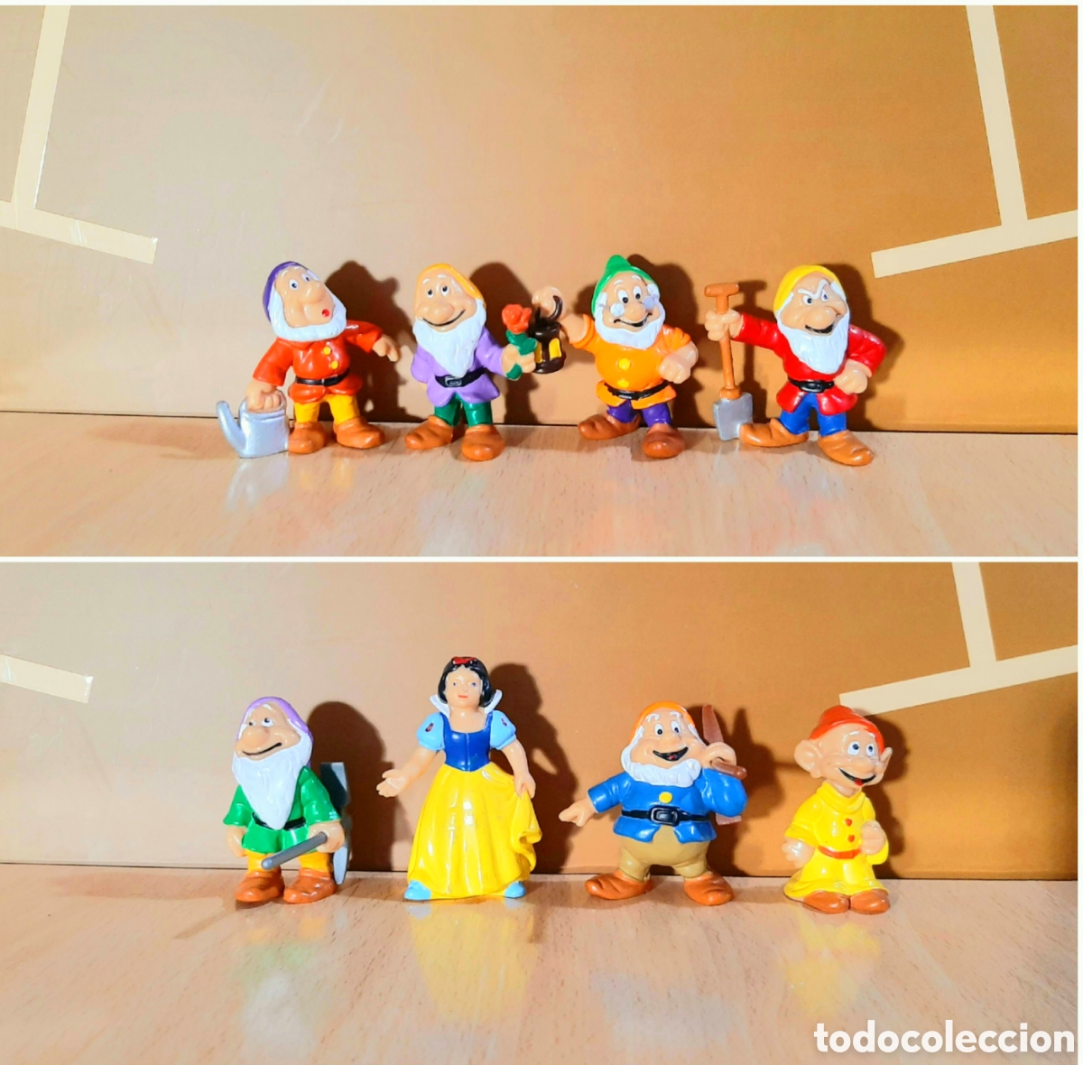 Figuras de goma y PVC: Lote Blancanieves y los siete enanitos figuras de Bully