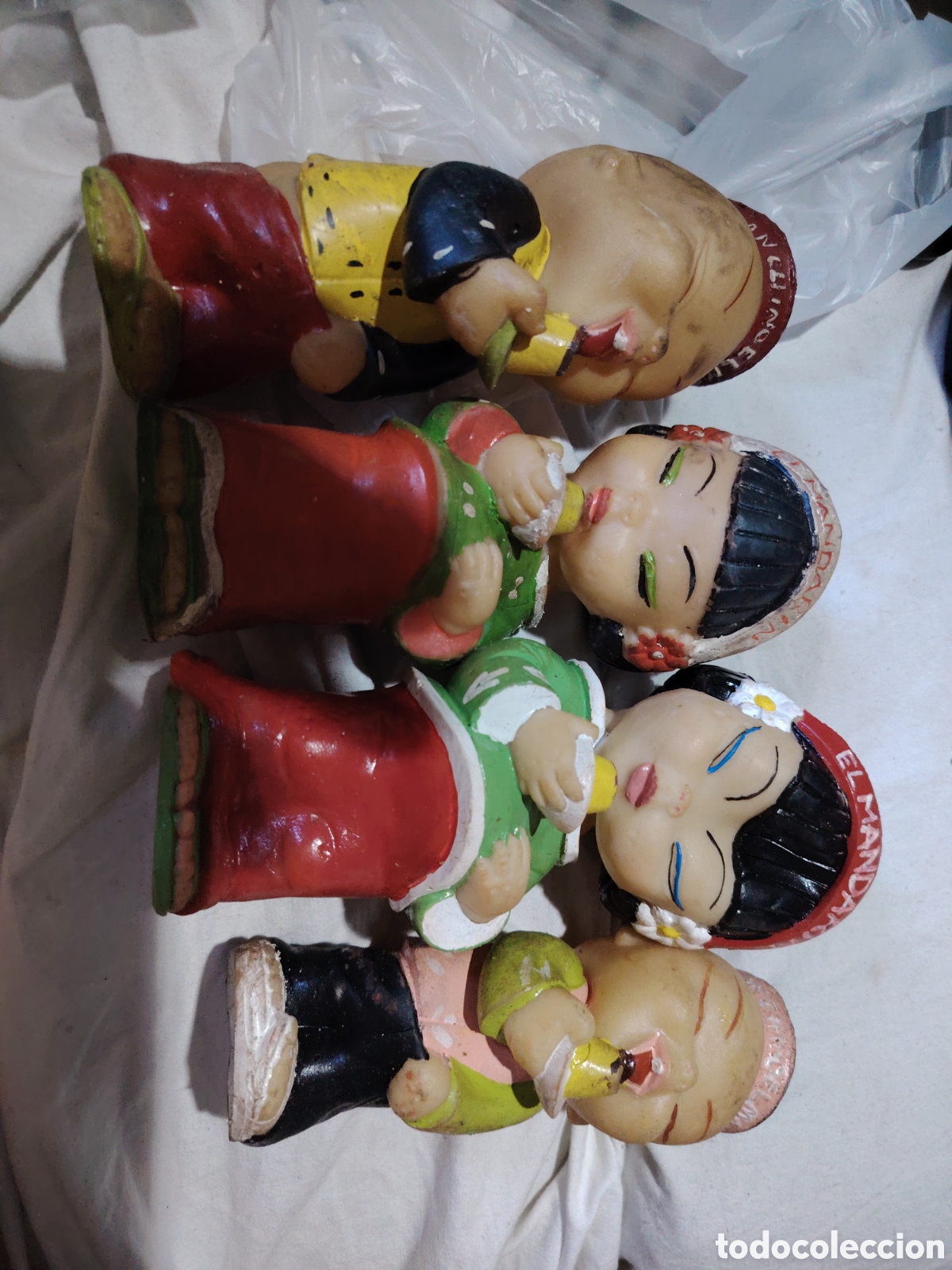 Gummi- und PVC-Figuren: 4 mu&ntilde;ecos de goma de flan el mandarin