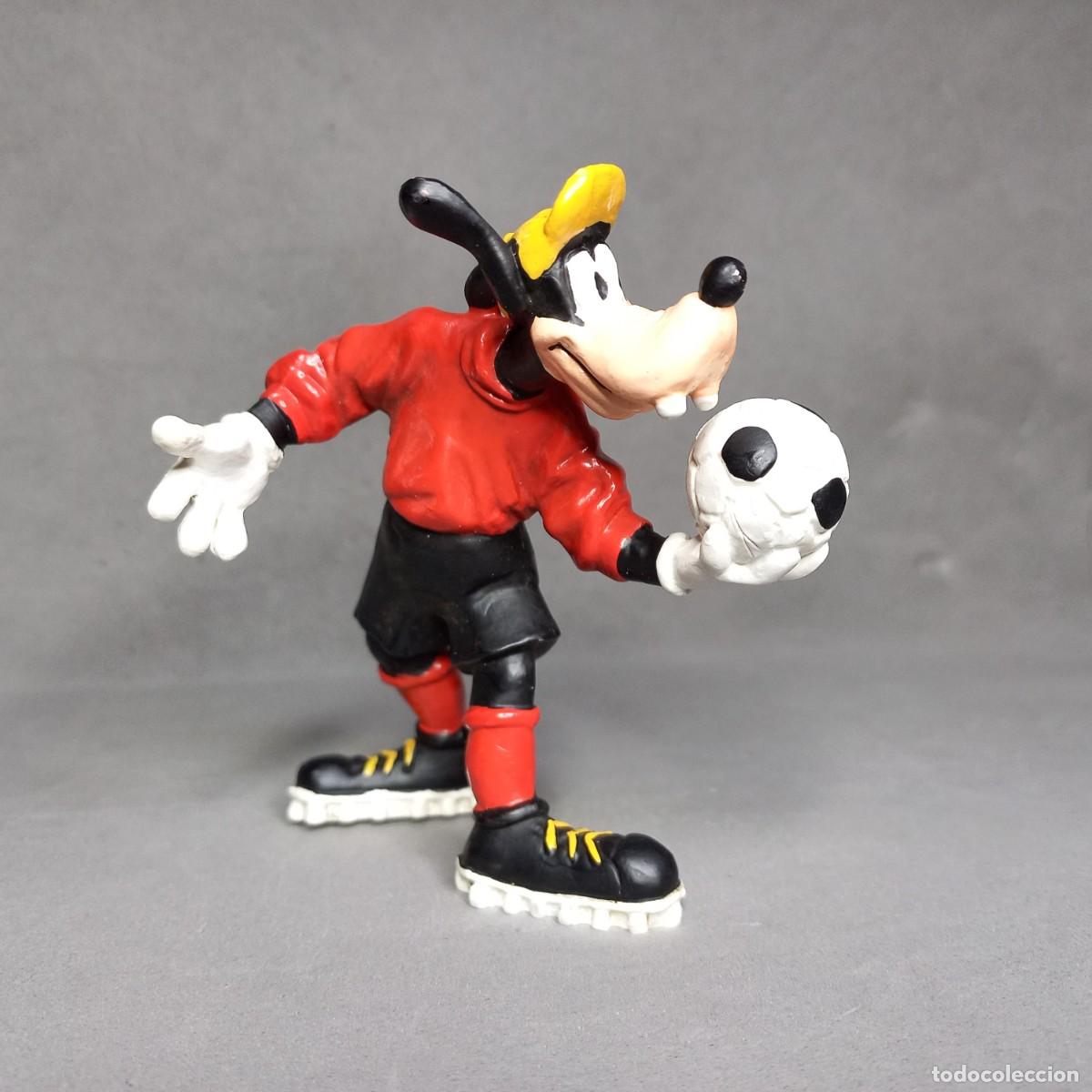Figuras de goma y PVC: Antigua figura de Goofy jugando a f&uacute;tbol como portero. Fabricada por Bullyland, a&ntilde;os 80 - 90