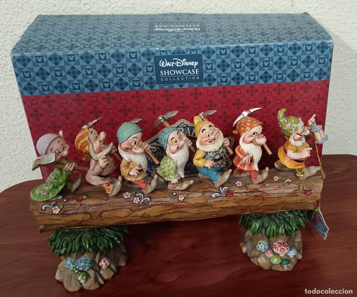 Figuras de goma y PVC: FIGURA 7 ENANITOS BLANCANIEVES SOBRE TRONCO ENESCO EN CAJA REF. 4005434 COMO NUEVA