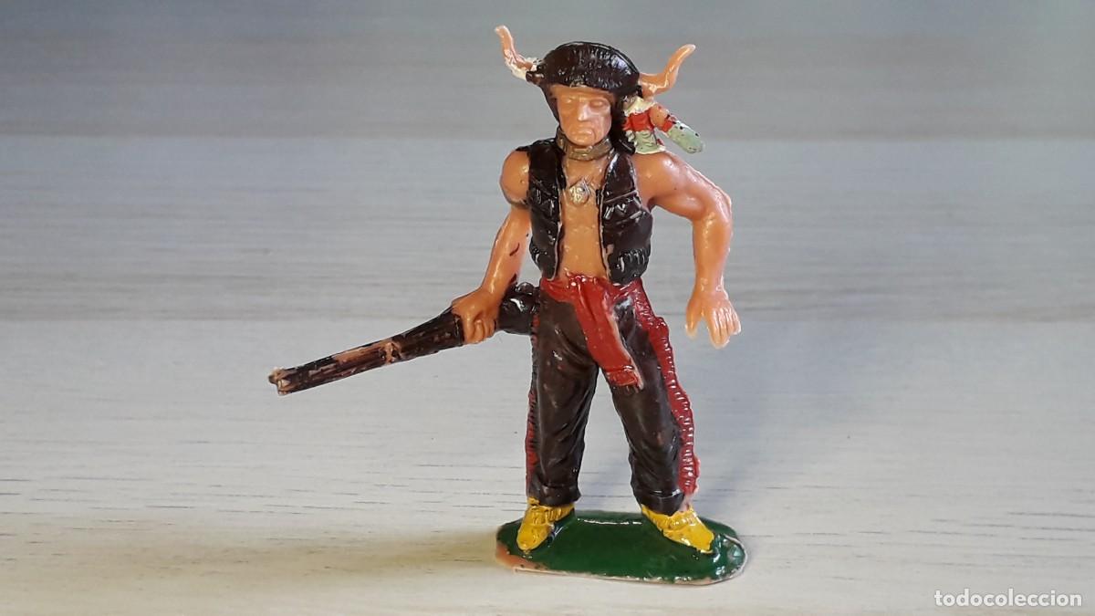 Figuras de goma y PVC: Guerrero indio Sitting Bull Toro Sentado, pl&aacute;stico, Jecsan Spain, original a&ntilde;os 60.
