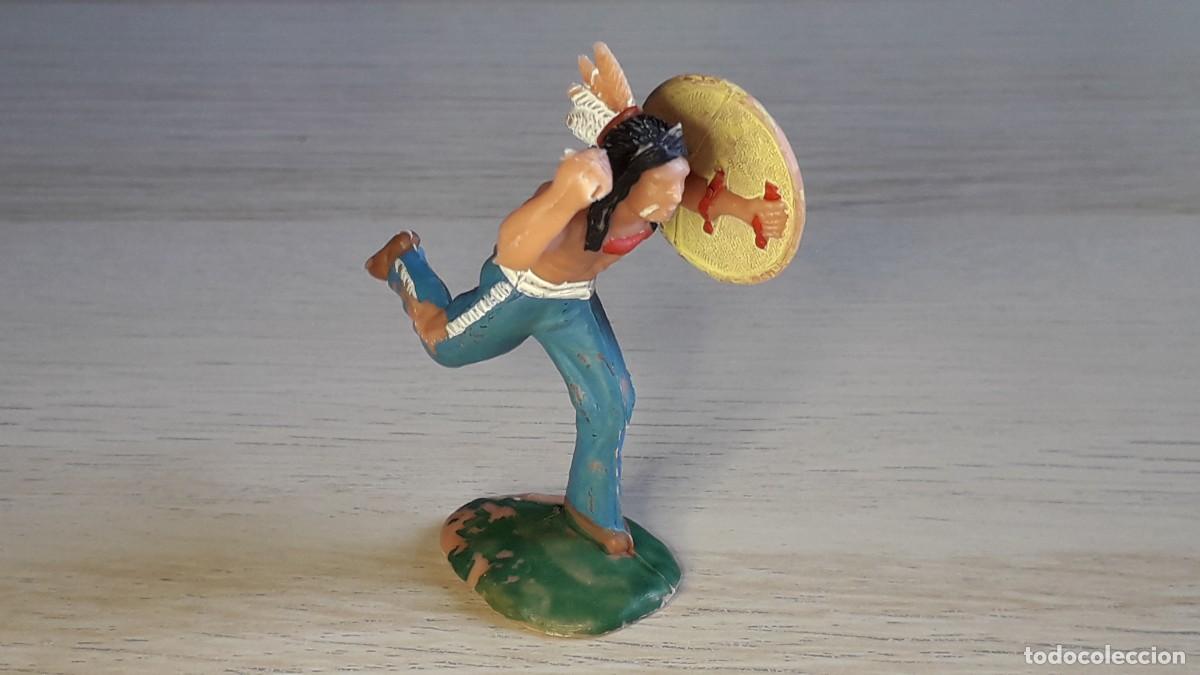 Figuras de goma y PVC: Guerrero indio oeste, pl&aacute;stico, Reamsa made in Spain, original a&ntilde;os 60.