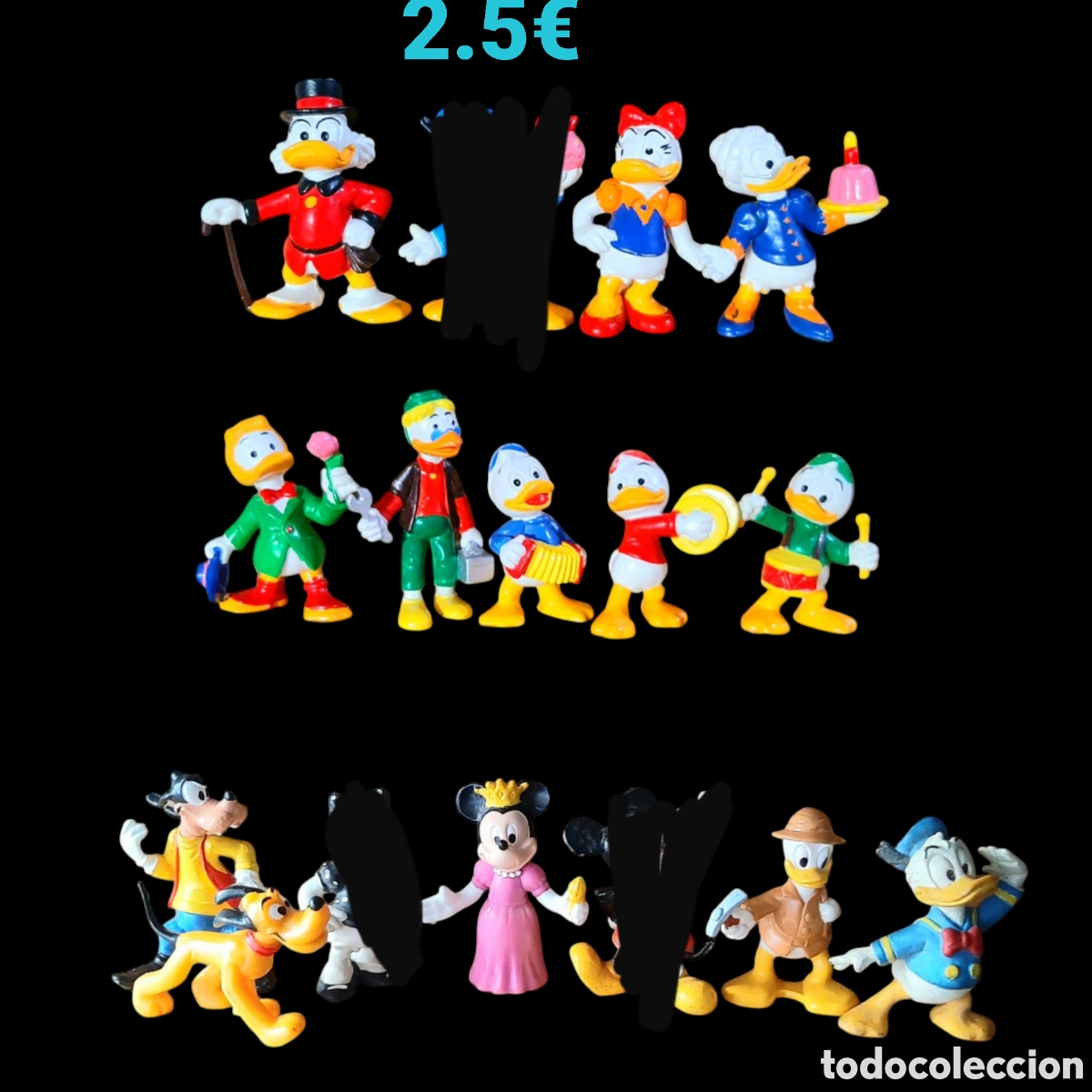 Gummi- und PVC-Figuren: Lote figuras Disney Clasicos de Bully - Donald Mickey Minnie Pluto Goofy