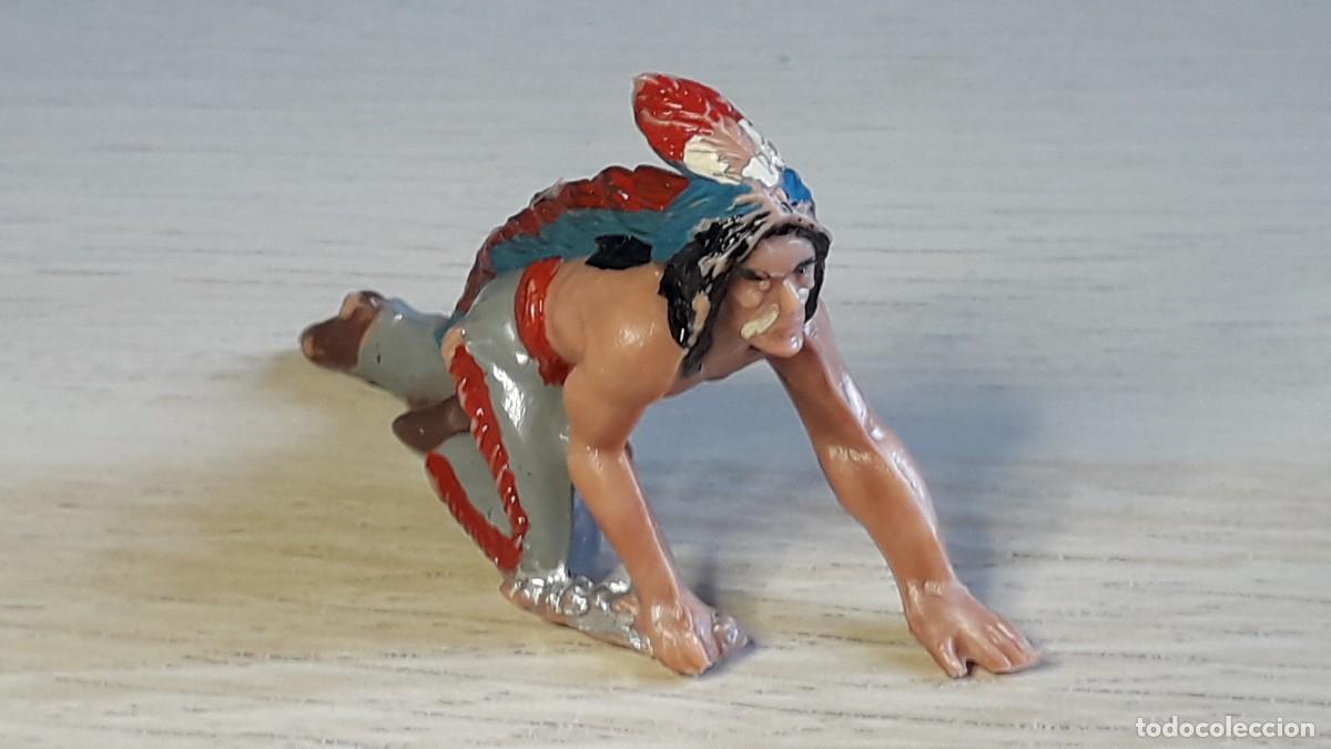 Figuras de goma y PVC: Guerrero indio oeste, pl&aacute;stico, Reamsa made in Spain, original a&ntilde;os 60.
