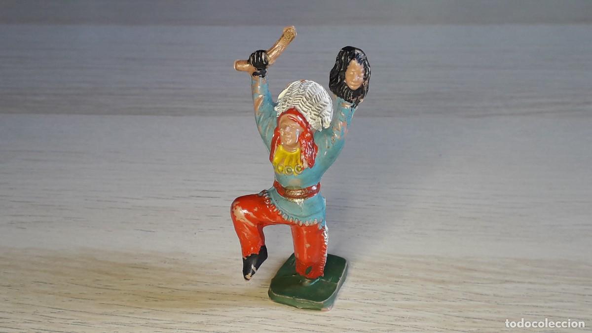 Figuras de goma y PVC: Guerrero indio oeste, pl&aacute;stico, Reamsa made in Spain, original a&ntilde;os 60.