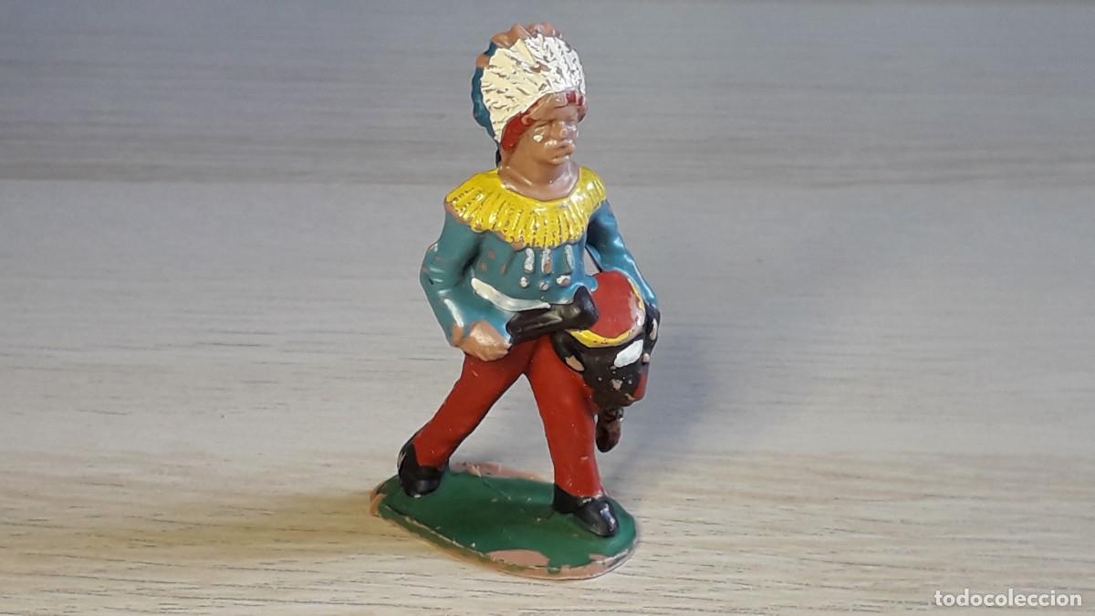 Figuras de goma y PVC: Guerrero indio oeste, pl&aacute;stico, Reamsa made in Spain, original a&ntilde;os 60.