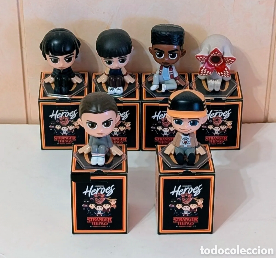 Figuras de goma y PVC: Colecci&oacute;n completa Figuras mu&ntilde;ecos MC Donald's Stranger Things. Netflix