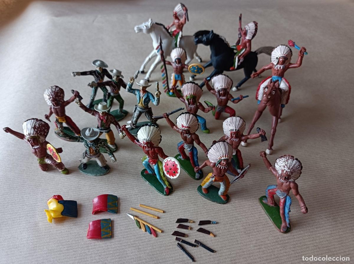 Figuras de goma y PVC: FIGURAS DE GOMA INDIOS Y VAQUEROS FABRICANTE SOTORRES