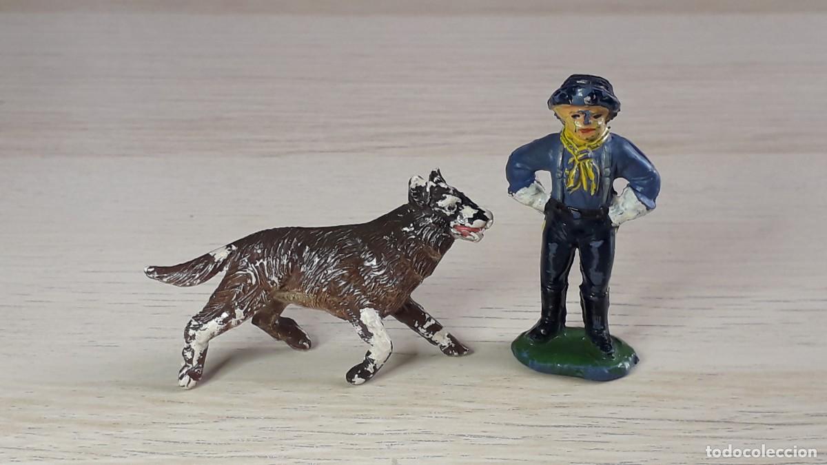Figuras de goma y PVC: Cabo Rusty y Perro Federal Yankee, serie Rin Tin Tin, goma, Jecsan Spain, original a&ntilde;os 50.
