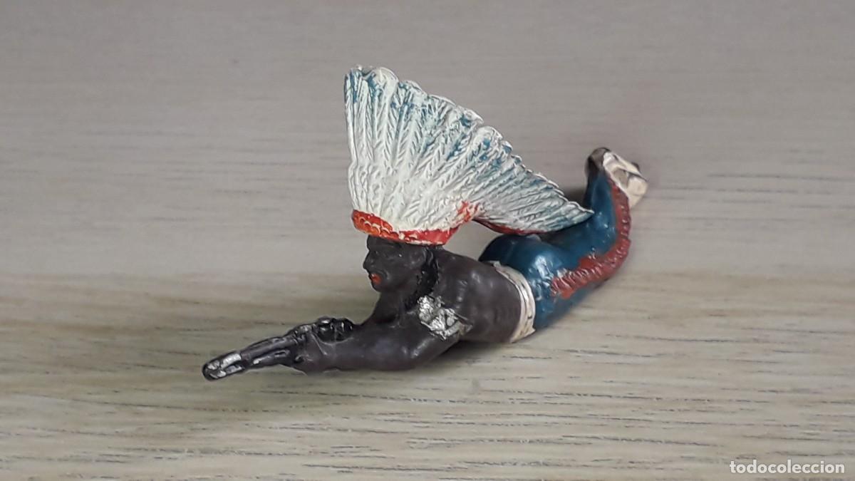 Figuras de goma y PVC: Guerrero Indio con penacho desmontable, goma, Jecsan made in Spain, original a&ntilde;os 50.