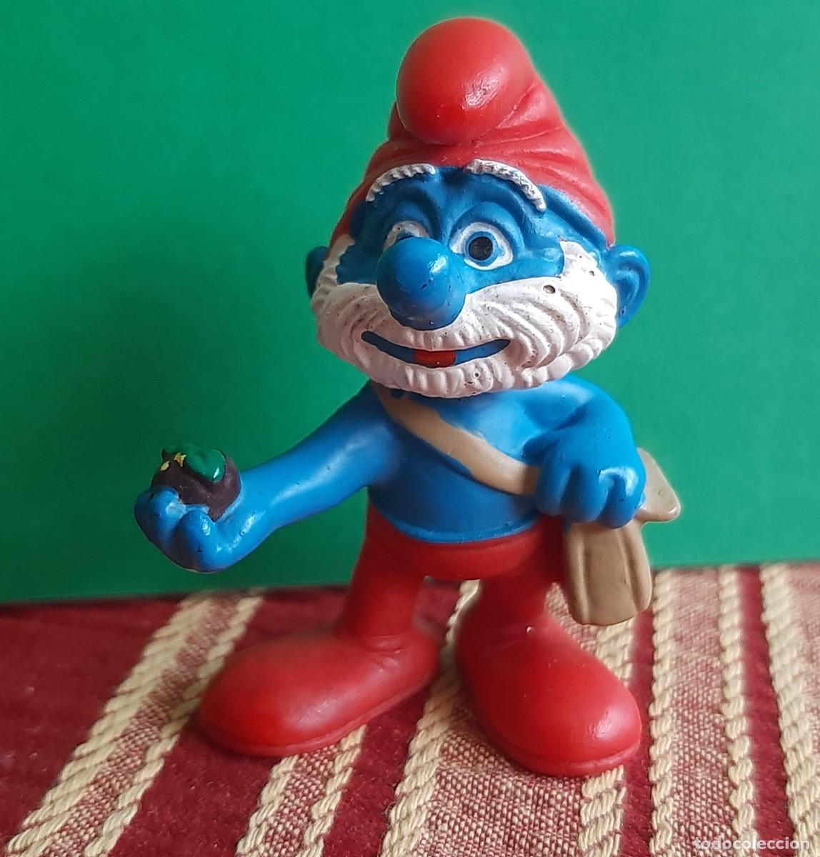Figuras de goma y PVC: (FIGURA PVC) PAPA PITUFO SCHLEICH GERMANY FRUTA Y ZURR&Oacute;N